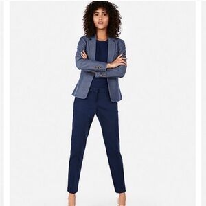 Express Navy Columnist Ankle Mid Rise Dress Pants